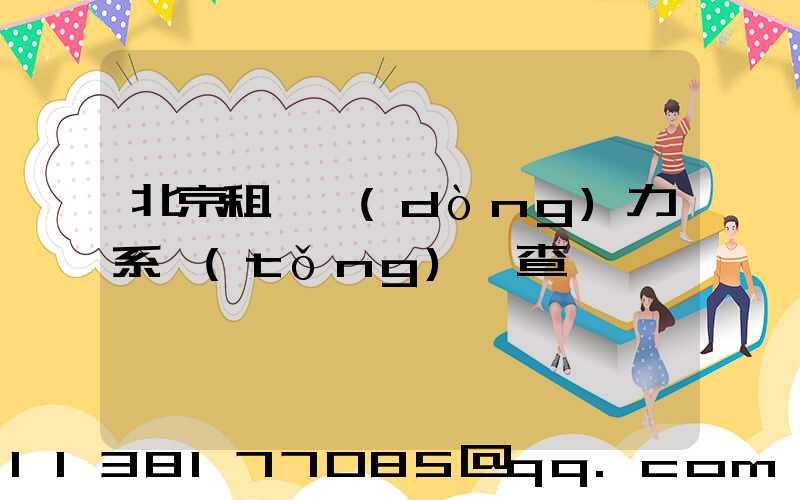 北京租車動(dòng)力系統(tǒng)檢查