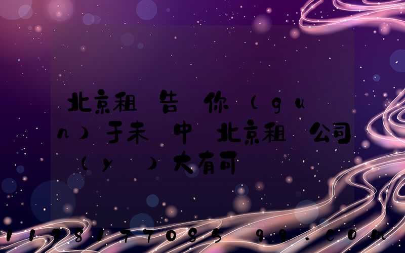 北京租車告訴你關(guān)于未來中國北京租車公司業(yè)大有可為