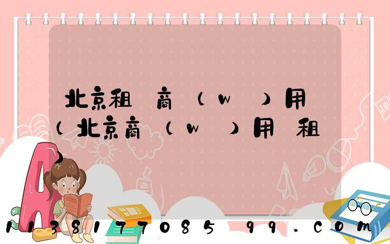 北京租車商務(wù)用車(北京商務(wù)用車租賃)